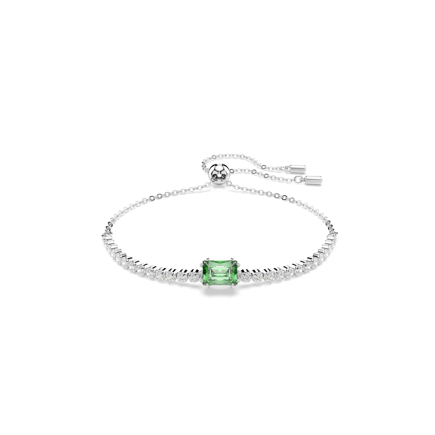 Swarovski Matrix Tennis bracelet, Mixed cuts, Green, Rhodium plated