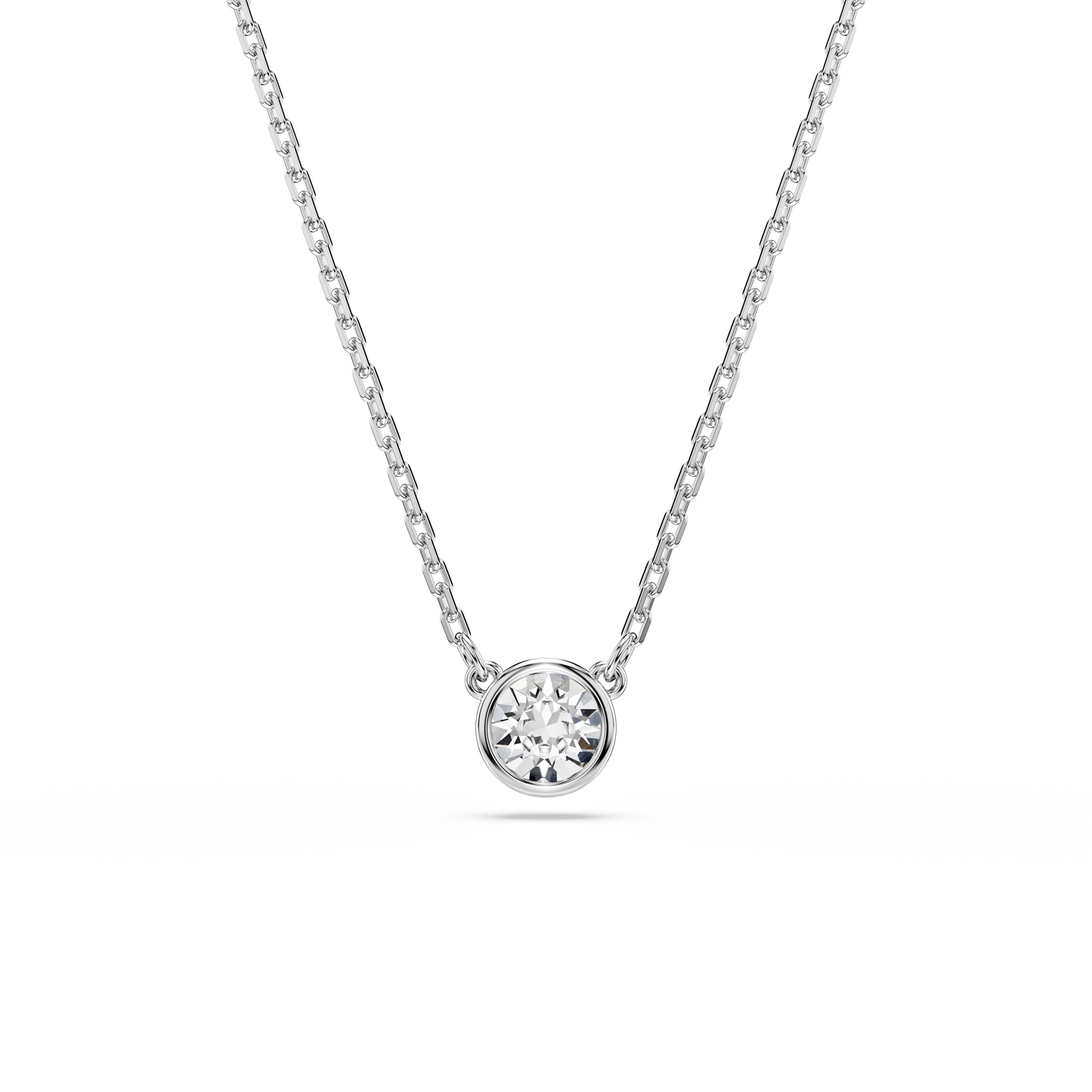 Swarovski Imber pendant, Round cut, White, Rhodium plated