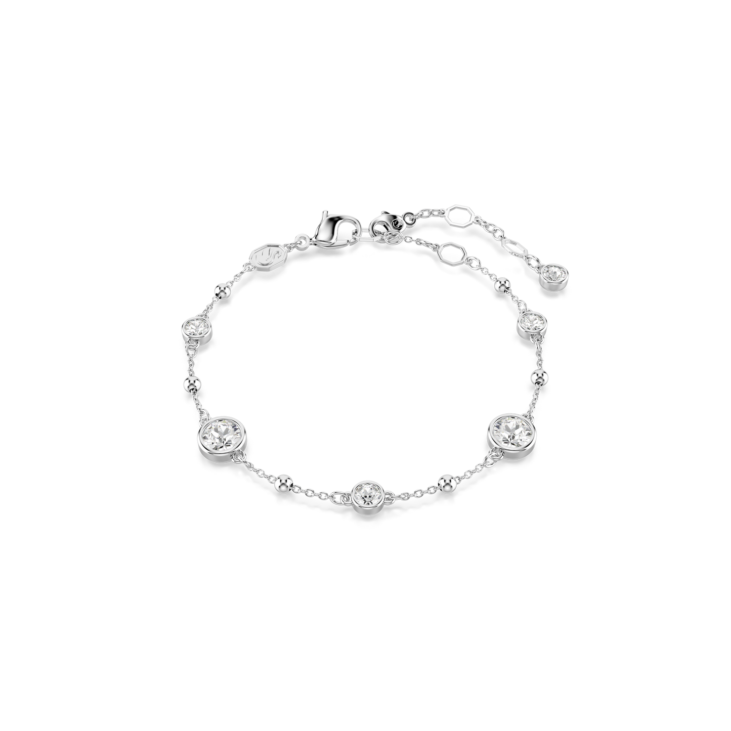 Swarovski Imber bracelet, Round cut, White, Rhodium plated