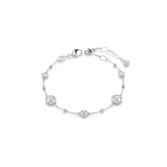 Swarovski Imber bracelet, Round cut, White, Rhodium plated
