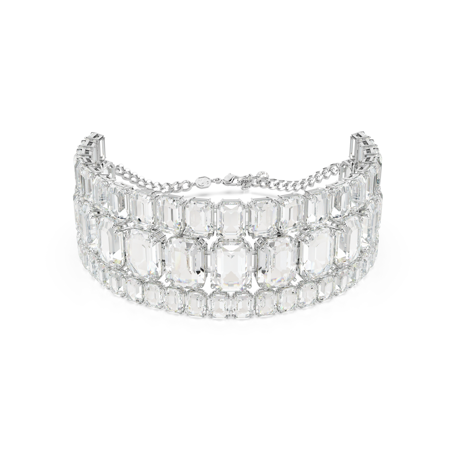 Swarovski Millenia choker, Octagon cut, White, Rhodium plated