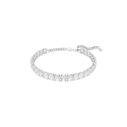 Swarovski Millenia choker, Octagon cut, White, Rhodium plated