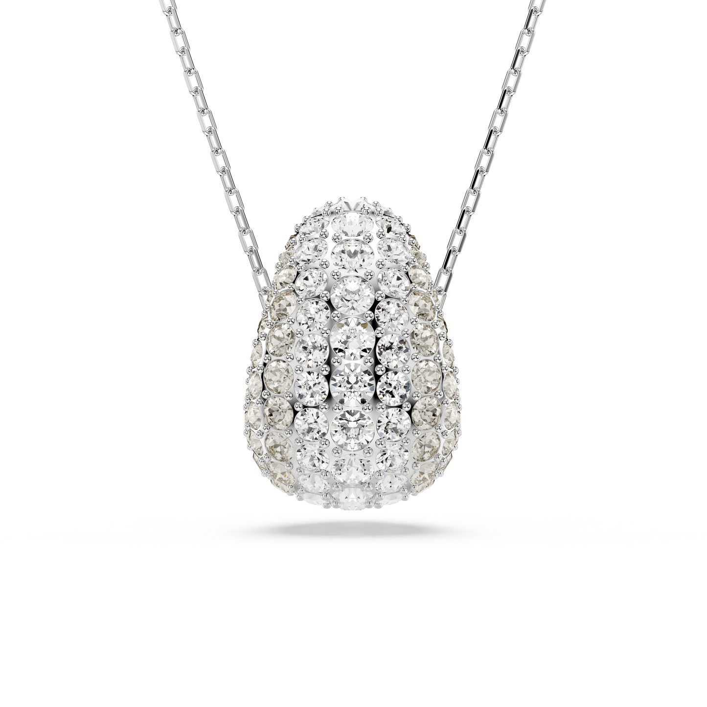 Swarovski Sublima pendant, Round cut, White, Rhodium plated
