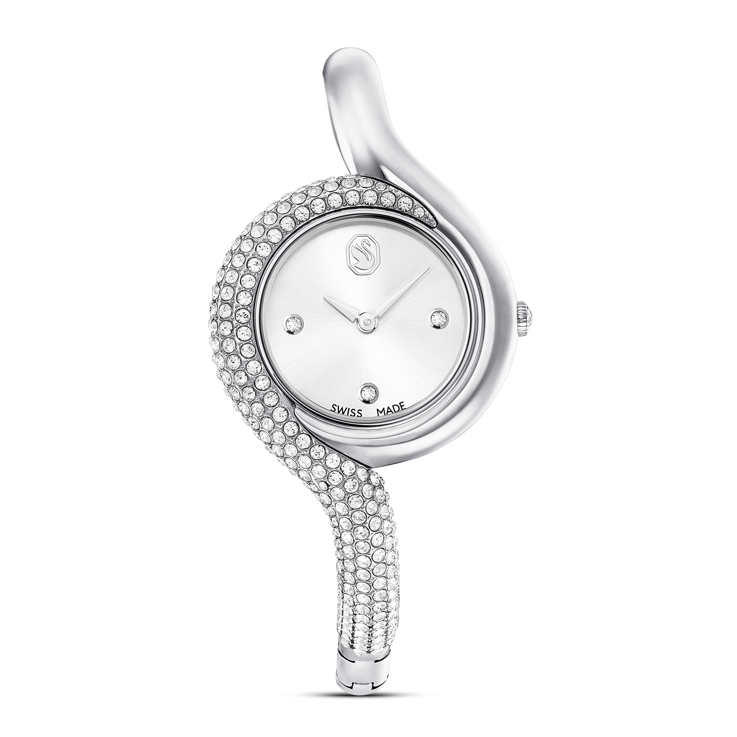Swarovski Dextera Asymmetric watch, Swiss Made, Metal bracelet, Silver tone, Stainless Steel