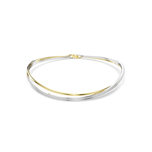 Swarovski Hyperbola choker, Round cut, White, Mixed metal finish
