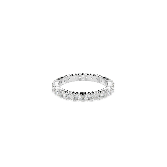 Swarovski Matrix Vittore ring, Round cut, White, Silver-tone finish