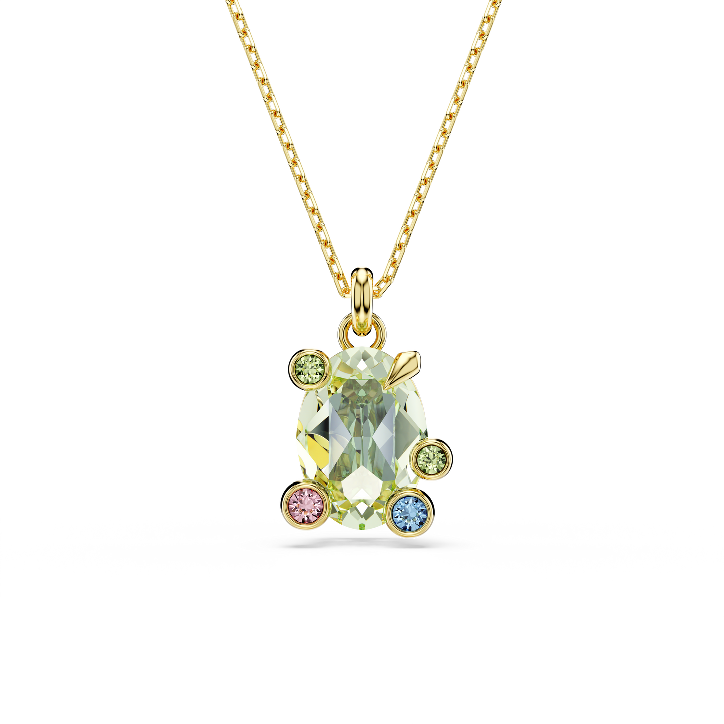 Swarovski Gema pendant, Mixed cuts, Multicolored, Gold-tone plated
