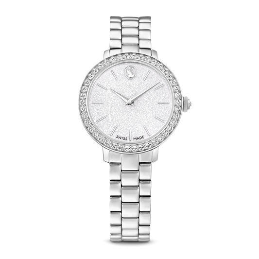 Matrix 3-link watch, Swiss Made, Metal bracelet, Silver tone, Stainless steel