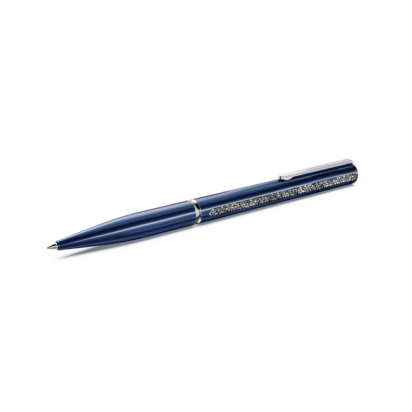 Swarovski Crystal Shimmer Glide ballpoint pen, Blue, Blue lacquered, Chrome plated