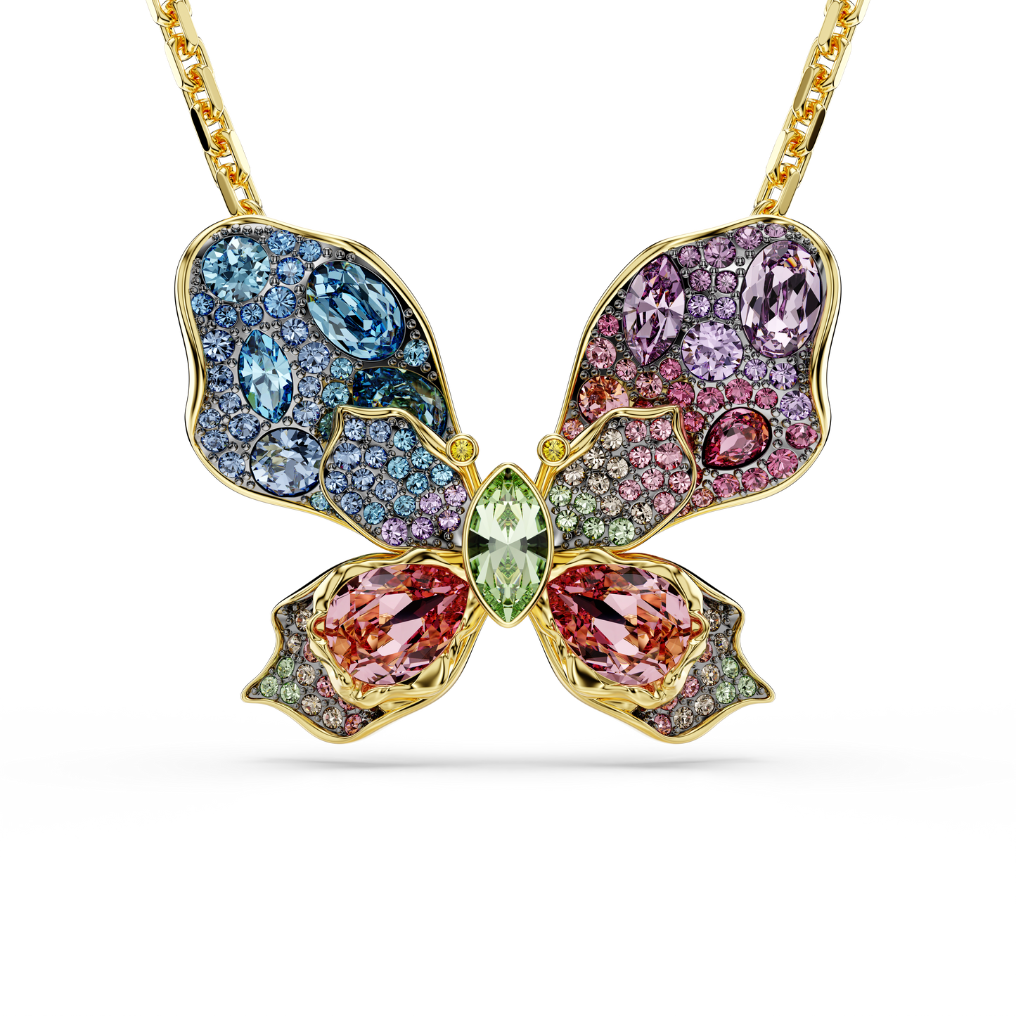Swarovski Idyllia pendant and brooch, Mixed cuts, Pavé, Butterfly, Multicolored, Mixed metal finish