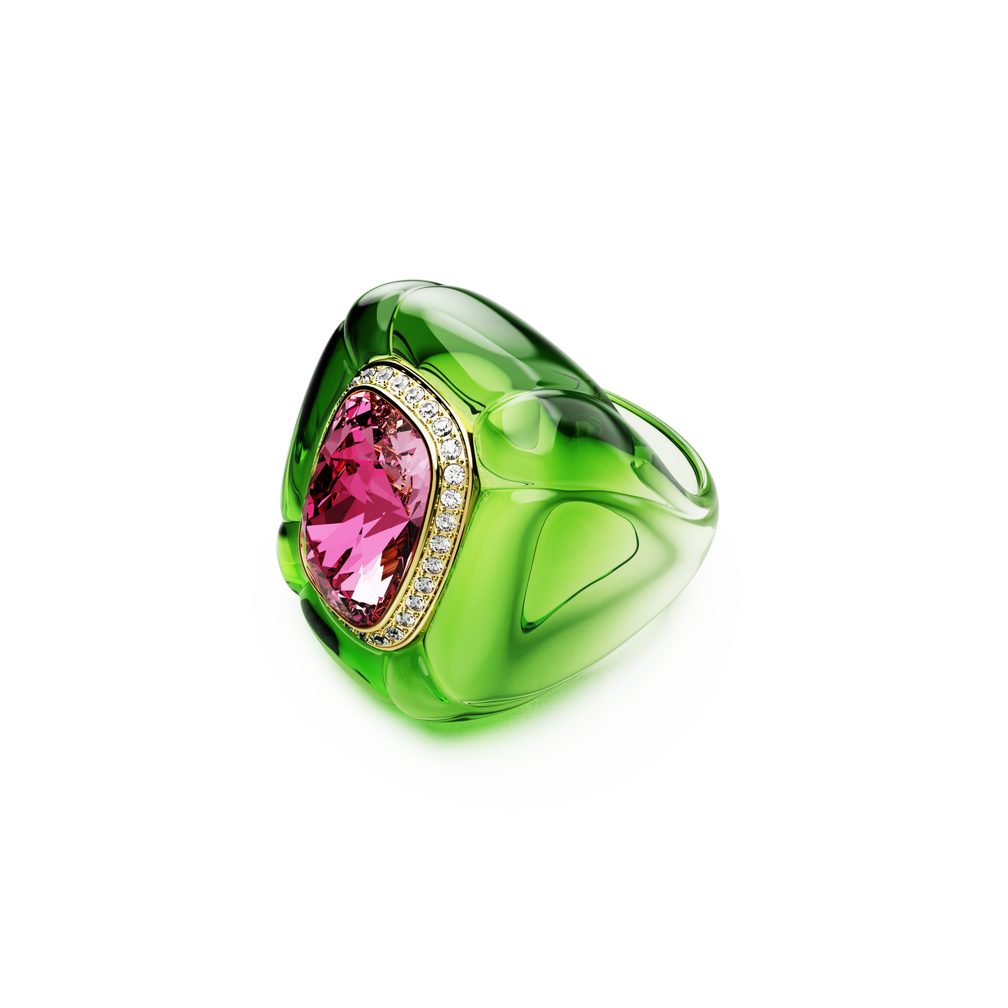 Swarovski Dulcis cocktail ring, Cushion cut, Pavé, Multicolored