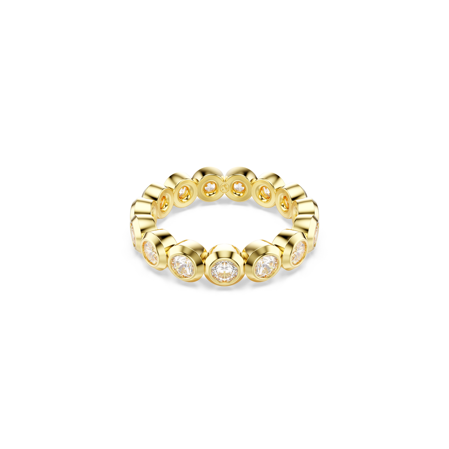 Swarovski Imber ring, Round cut, White, Gold-tone plated