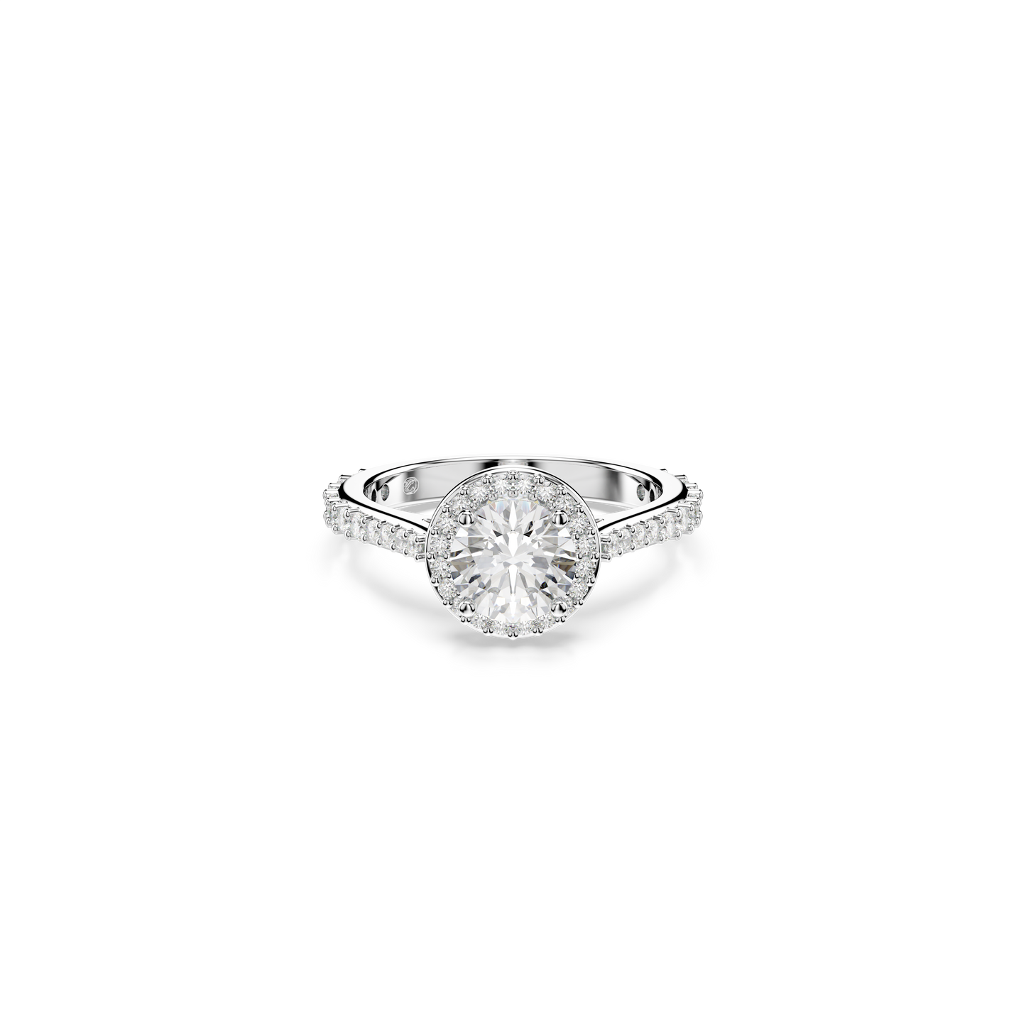 Swarovski Una Angelic ring, Round cut, White, Silver-tone finish