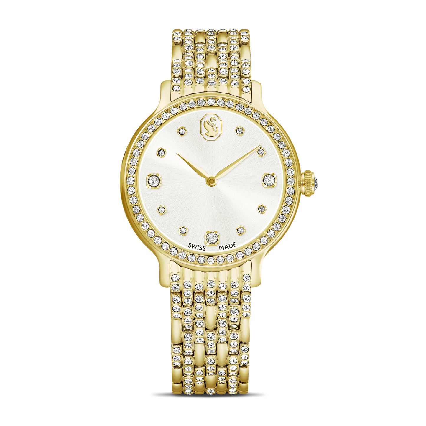 Swarovski Imber watch, Swiss Made, Metal bracelet, Gold tone, Gold-tone finish