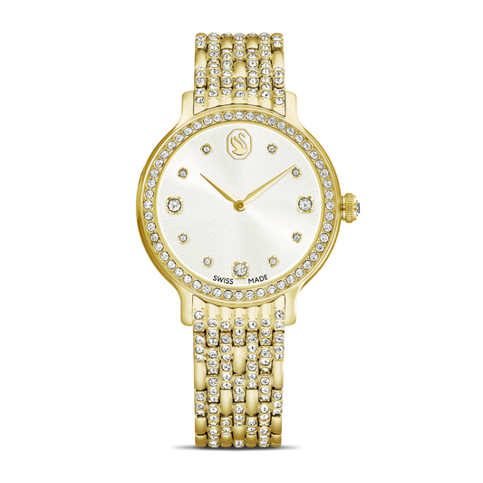 Swarovski Imber watch, Swiss Made, Metal bracelet, Gold tone, Gold-tone finish