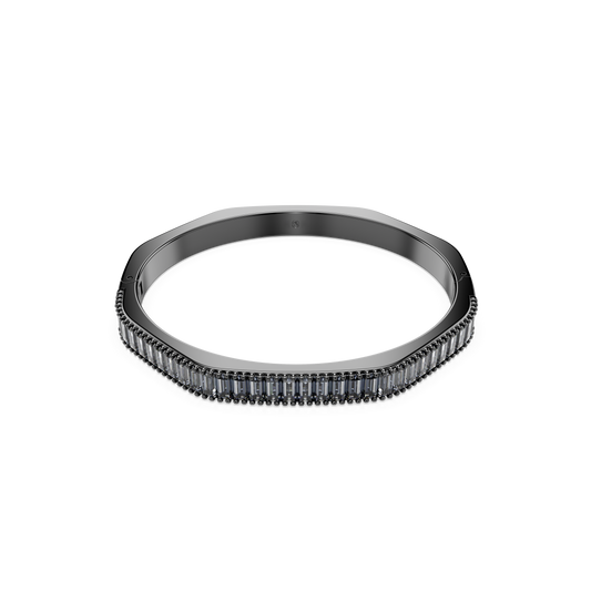 Swarovski Matrix bangle, Baguette cut, Octagon shape, Blue, Ruthenium plated