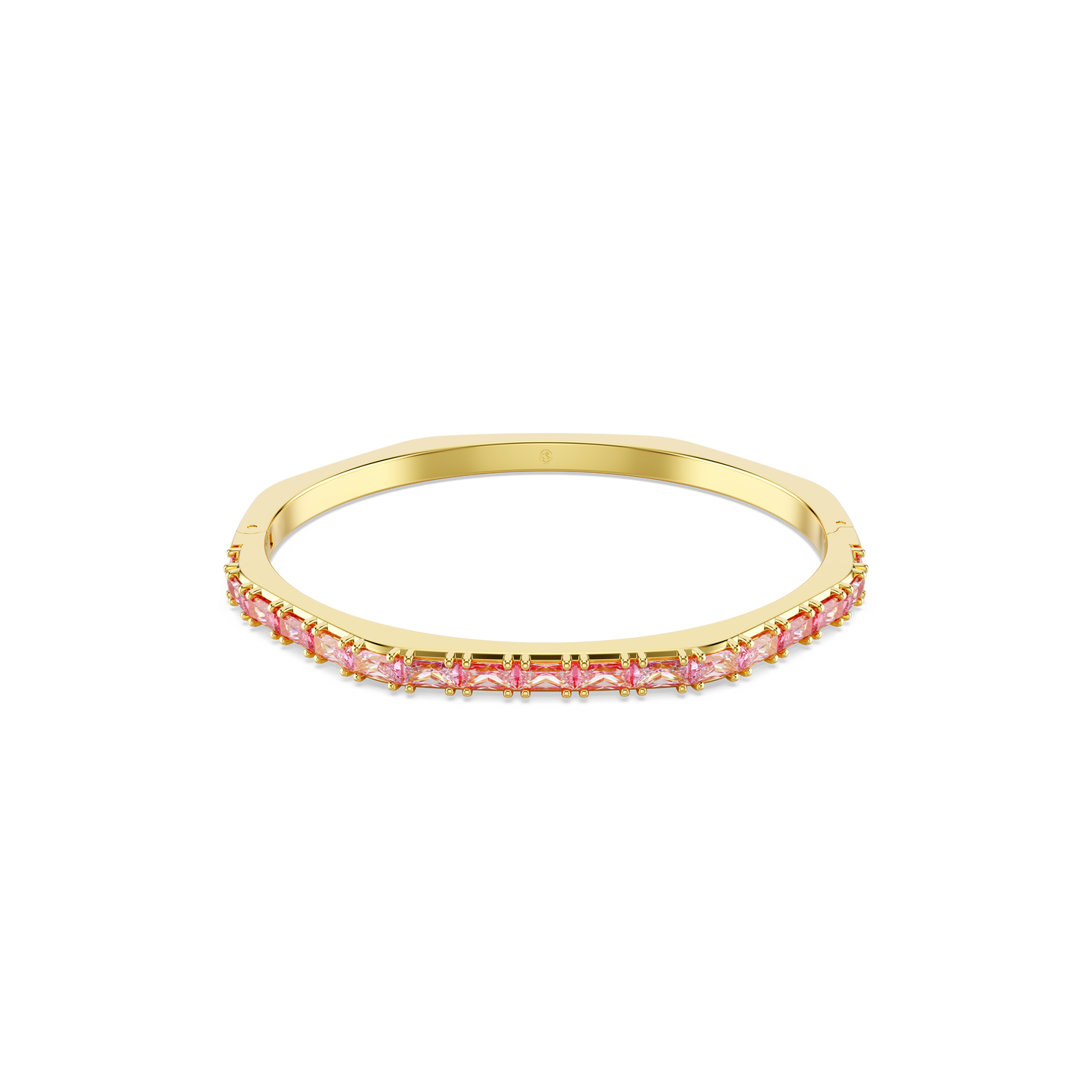 Swarovski Matrix bangle, Baguette cut, Octagon shape, Pink, Gold-tone plated