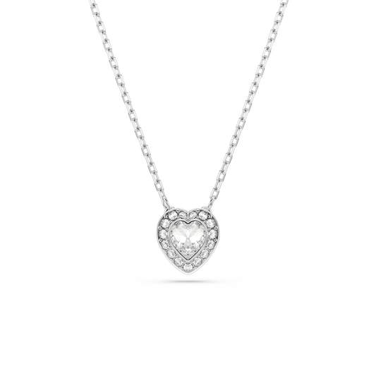 Swarovski Ariana Grande x Swarovski pendant, Mixed cuts, Heart, White, Rhodium plated