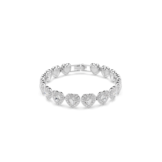 Ariana Grande x Swarovski bracelet, Mixed cuts, Heart, White, Rhodium plated