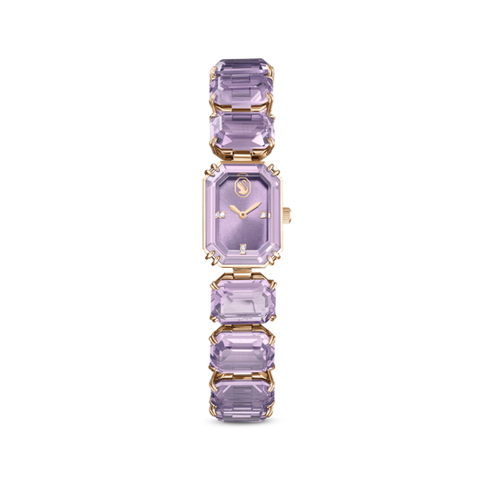Swarovski Watch, Octagon cut bracelet, Purple, Champagne gold-tone finish