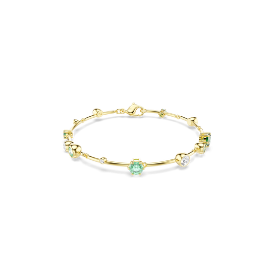 Constella bracelet, Mixed cuts, Green, 18K gold finish