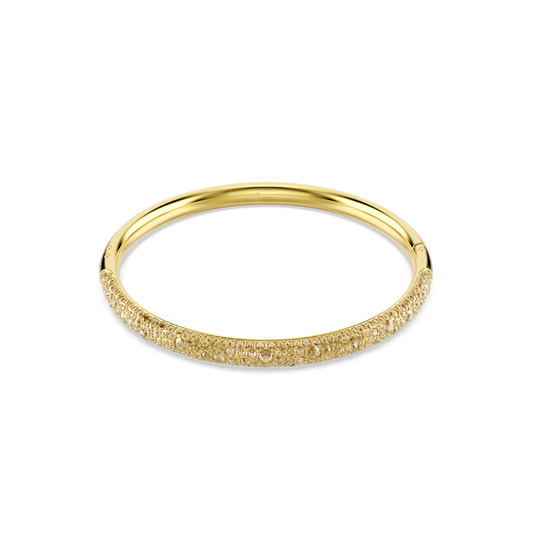 Sublima bangle, Snow pavé, Gold tone, 18K gold finish