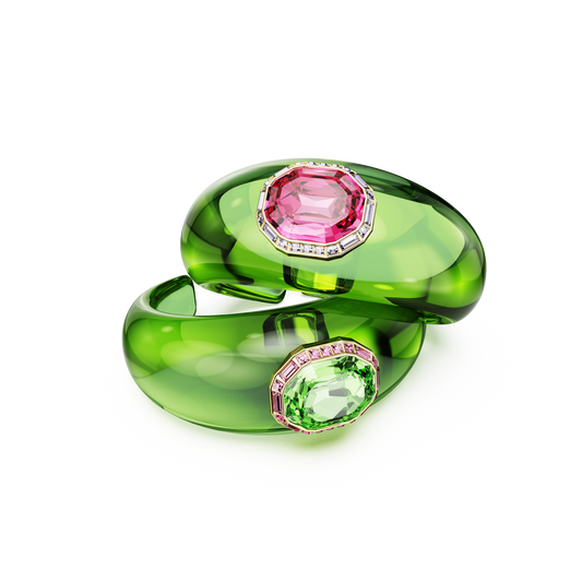 Swarovski Dulcis set, Octagon cut, Pavé, Multicolored, Gold-tone plated