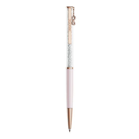 Crystalline ballpoint pen, Infinity, Pink lacquered, Rose gold-tone plated