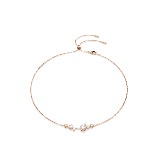 Swarovski Constella necklace, Crystal pearl, Round cuts, White, Rose gold-tone plated