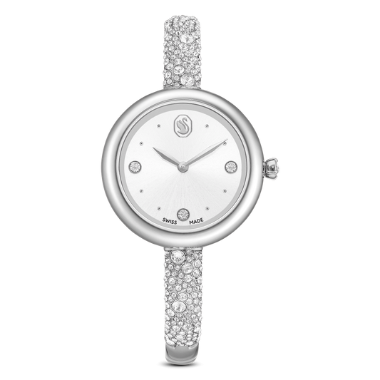 Sublima bangle watch, Swiss Made, Metal bracelet, Silver tone, Stainless steel