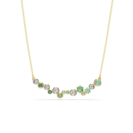 Constella necklace, Mixed cuts, Green, 18K gold finish
