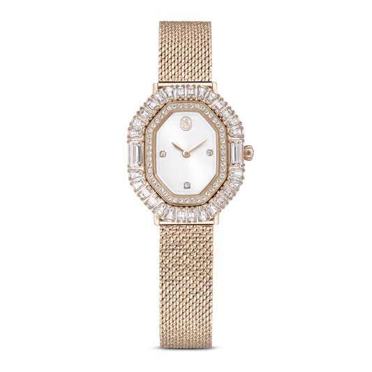 Matrix octagon watch, Metal bracelet, Gold tone, Champagne gold-tone finish