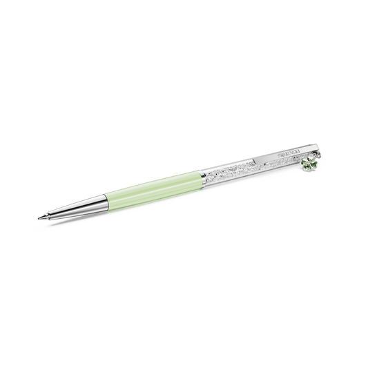 Crystalline ballpoint pen, Clover, Green, Green lacquered, Chrome plated