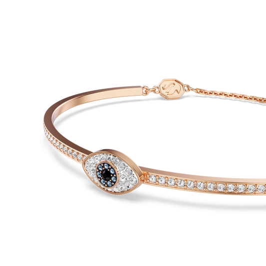 Symbolica bangle, Eye, Multicolored, 18K rose gold finish