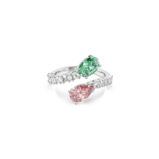 Ariana Grande x Swarovski open ring, Mixed cuts, Multicolored, Rhodium plated