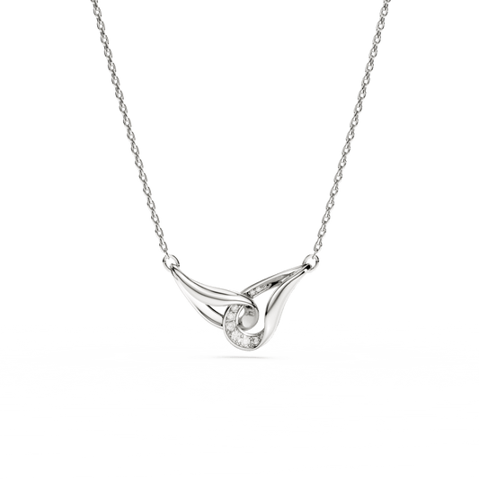 Swarovski Classica pendant, Round cut, Interlocking, White, Sterling silver
