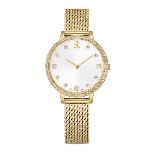 Clarica watch, Swiss Made, Metal bracelet, Gold tone, Gold-tone finish