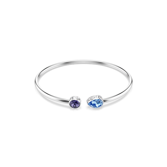Chroma bangle, Mixed cuts, Multicolored, Rhodium plated