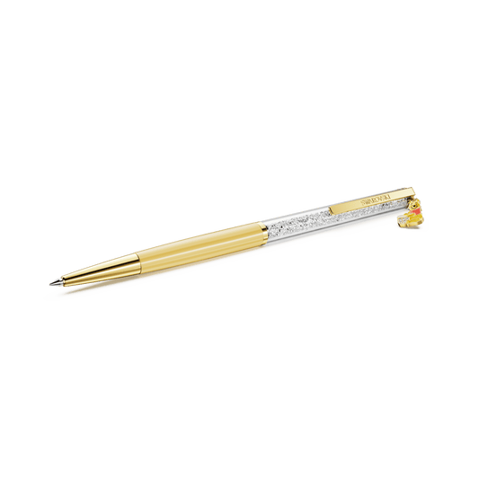 Crystalline ballpoint pen, Winnie the Pooh, Yellow lacquered, Gold-tone plated
