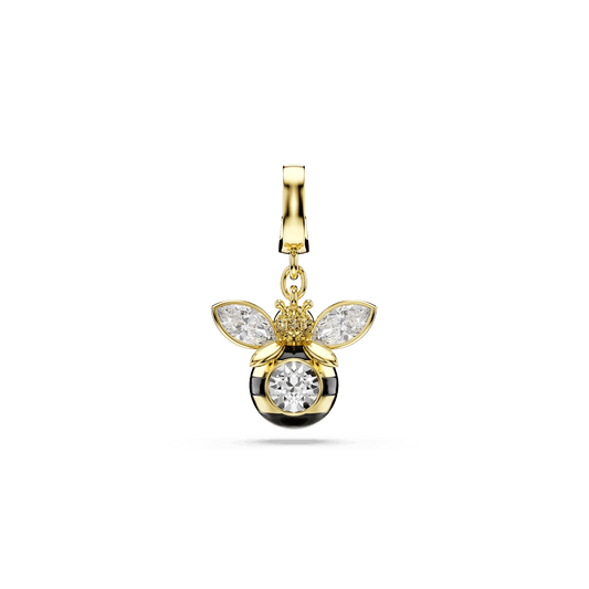 Idyllia charm, Mixed cuts, Bee, Multicolored, 18K gold finish