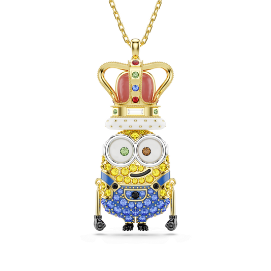 Minions King Bob pendant, Pavé, Multicolored, 18K gold finish