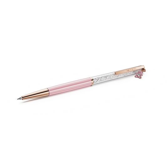 Crystalline ballpoint pen, Teddy, Pink, Pink lacquered, Rose gold-tone plated