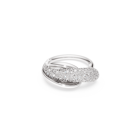 Swarovski Classica cocktail ring, Round cut, White, Sterling silver