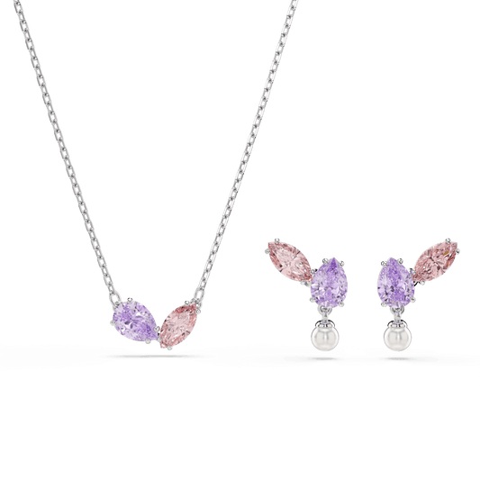 Ariana Grande x Swarovski set, Mixed cuts, Multicolored, Rhodium plated