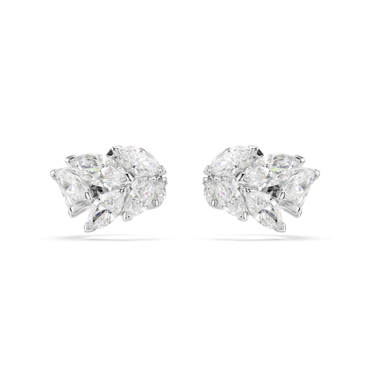 Mesmera ear cuffs, Marquise cut, White, Rhodium plated