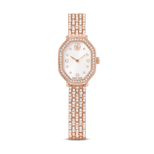 Dextera octagon watch, Swiss Made, Metal bracelet, Rose gold tone, Rose gold-tone finish