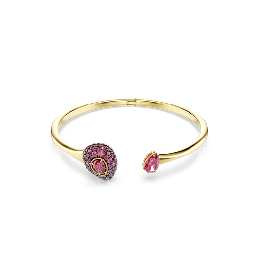 Sublima bangle, Pear cut, Red, 18K gold finish