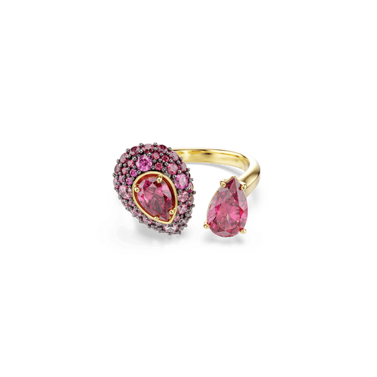 Sublima cocktail ring, Pear cut, Red, 18K gold finish