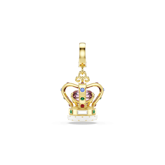 Minions Crown charm, Mixed cuts, Multicolored, 18K gold finish