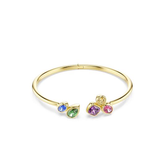 Imber bangle, Mixed cuts, Multicolored, 18K gold finish